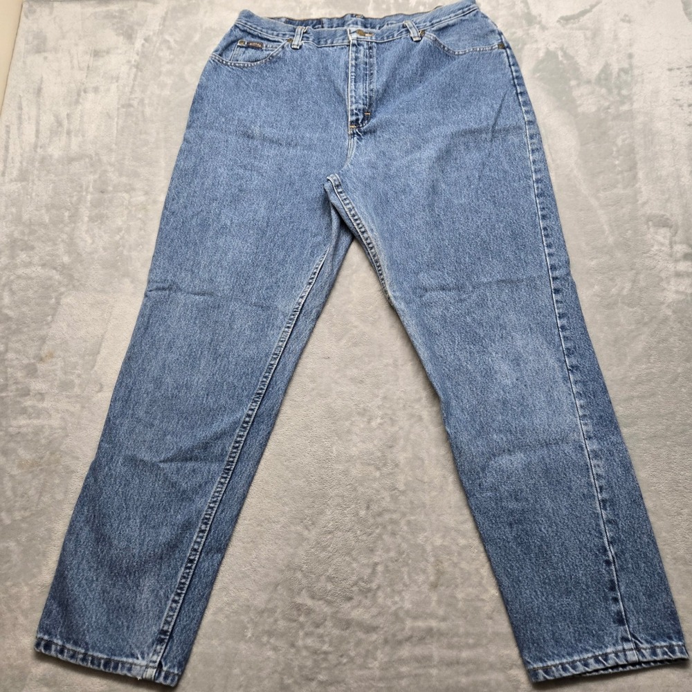 Riders by Lee Medium Wash High Waisted Mom Jeans Tapered Leg Denim 35x29.5‎